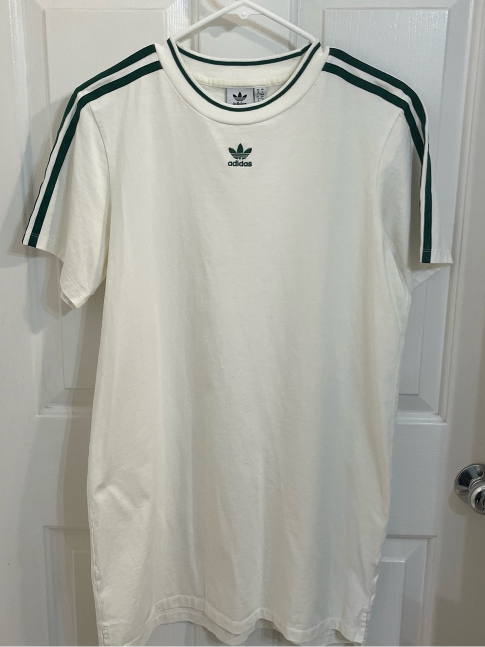 Vintage Adidas Originals 3-Stripe T Shirt Dress Womens White Athletic Streetwear